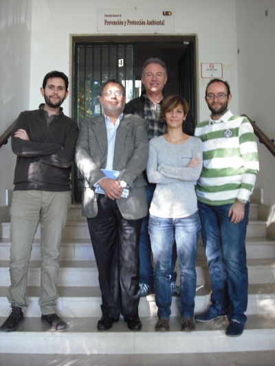 De izda. a dcha., Antonio Gomera (UCO), Omar Marroqun (USAC), Jos Humberto Figueroa (USAC), Clara Guijarro (UCO) y Jos Emilio Aguilar (UCO).   